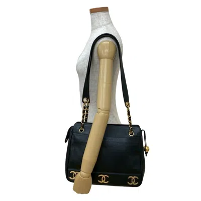 Pre-owned Chanel Black Grained Calfskin Tote Bag ()