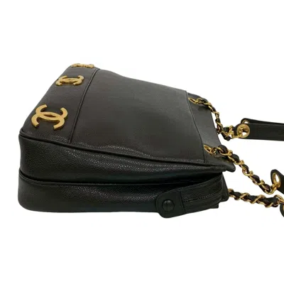 Pre-owned Chanel Black Grained Calfskin Tote Bag ()