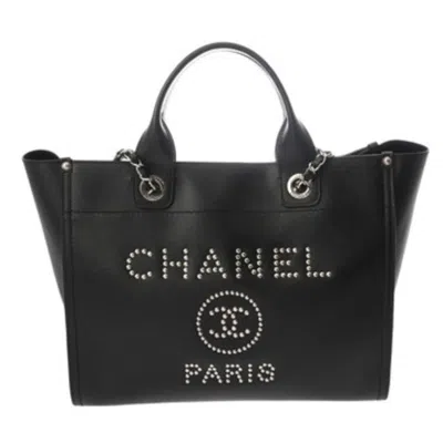 Pre-owned Chanel Black Grained Calfskin Tote Bag ()