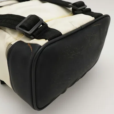 Pre-owned Chanel Black Gray Ivory Nylon Rubber Leather Backpack ()