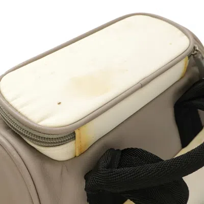 Pre-owned Chanel Black Gray Ivory Nylon Rubber Leather Backpack ()