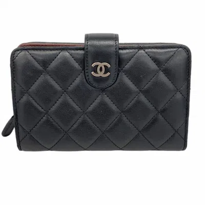 Pre-owned Chanel Black Leather Wallet (bi-fold) ()