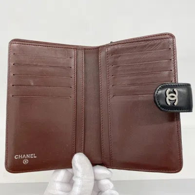 Pre-owned Chanel Black Leather Wallet (bi-fold) ()