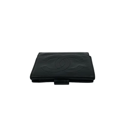 Pre-owned Chanel Black Leather Wallet (bi-fold) ()