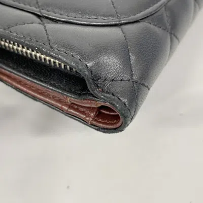 Pre-owned Chanel Black Leather Wallet (bi-fold) ()