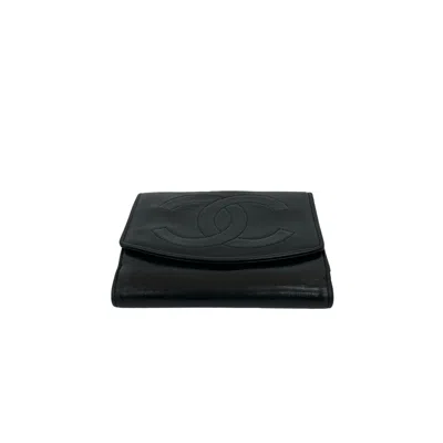 Pre-owned Chanel Black Leather Wallet (bi-fold) ()