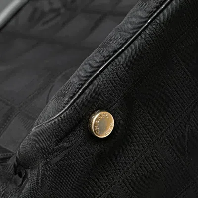 Pre-owned Chanel Black Nylon Leather Shoulder Bag Tote Bag ()