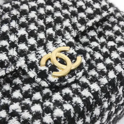 Pre-owned Chanel Black White Cotton Shoulder Bag () In Multi