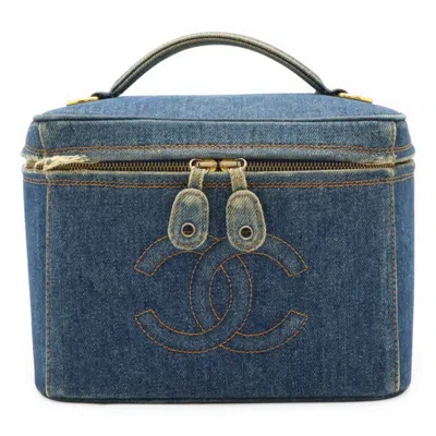 Pre-owned Chanel Blue Denim Handbag Vanity Bag ()