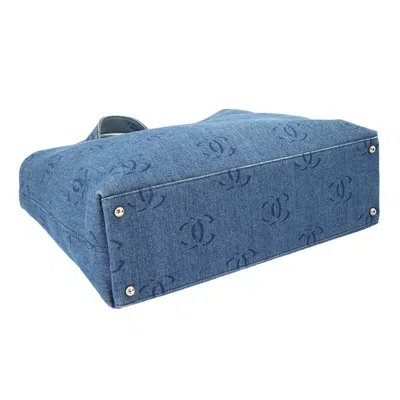 Pre-owned Chanel Blue Denim Pouch Tote Bag ()