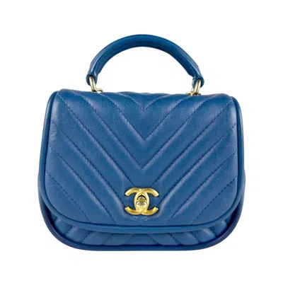 Pre-owned Chanel Blue Leather Handbag Shoulder Bag ()