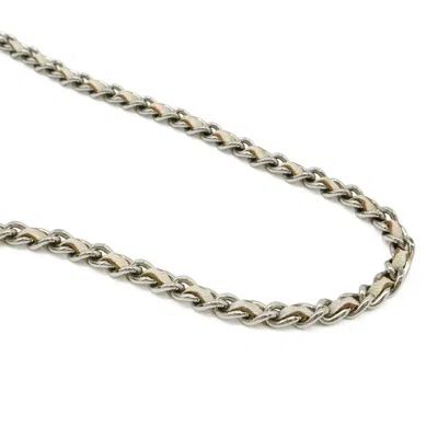 Pre-owned Chanel Blue Ivory Canvas Leather Shoulder Bag ()