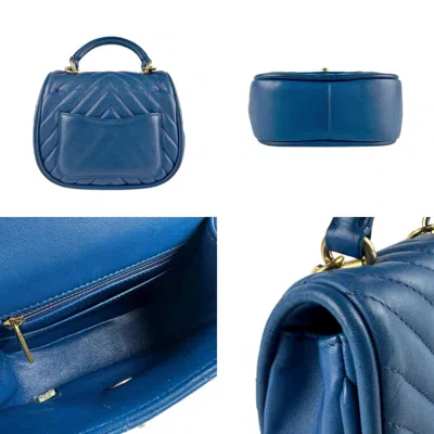 Pre-owned Chanel Blue Leather Handbag Shoulder Bag ()