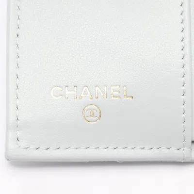 Pre-owned Chanel Blue Light Blue Leather Wallet (tri-fold) ()