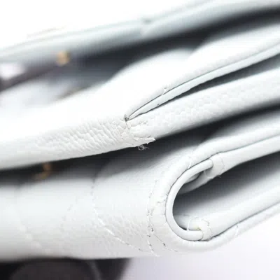 Pre-owned Chanel Blue Light Blue Leather Wallet (tri-fold) ()