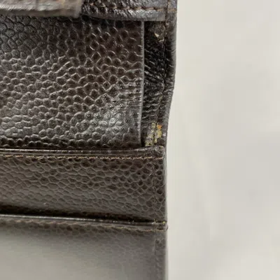 Pre-owned Chanel Brown Grained Calfskin Long Wallet (bi-fold) ()