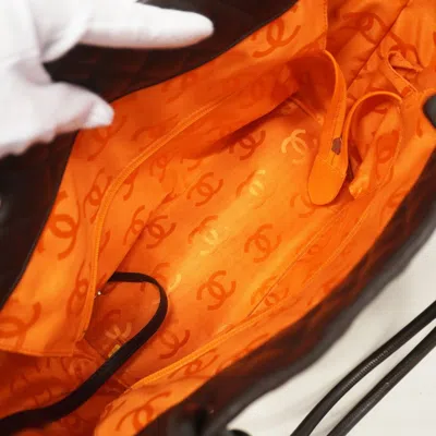 Pre-owned Chanel Brown Patent Leather Leather Tote Bag ()