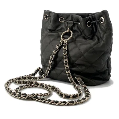 Pre-owned Chanel Champagne Gold Khaki Leather Backpack ()