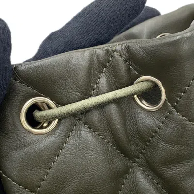 Pre-owned Chanel Champagne Gold Khaki Leather Backpack ()