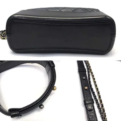 Pre-owned Chanel Gabriel Navy Leather Shoulder Bag () In Blue