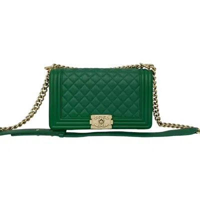 Pre-owned Chanel Green Leather Shoulder Bag ()