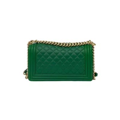 Pre-owned Chanel Green Leather Shoulder Bag ()