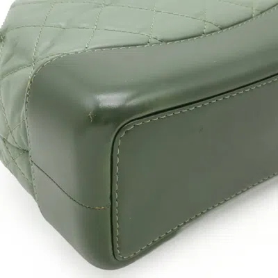 Pre-owned Chanel Khaki Leather Backpack () In Brown