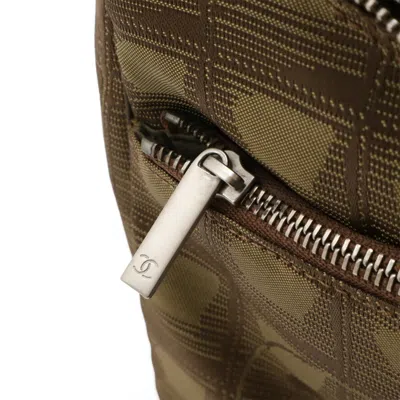 Pre-owned Chanel Khaki New Travel Line Leather Backpack Shoulder Bag () In Brown