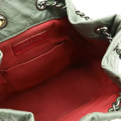 Pre-owned Chanel Khaki Leather Backpack () In Brown
