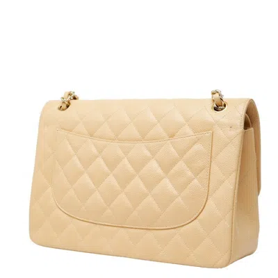 Pre-owned Chanel Matelasse Beige Grained Calfskin Shoulder Bag () In Sand
