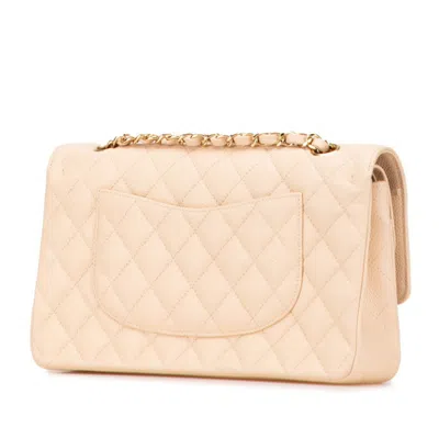 Pre-owned Chanel Matelasse Beige Grained Calfskin Shoulder Bag () In Sand