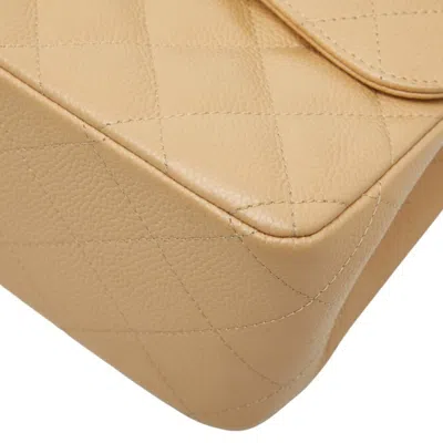 Pre-owned Chanel Matelasse Beige Grained Calfskin Shoulder Bag () In Sand
