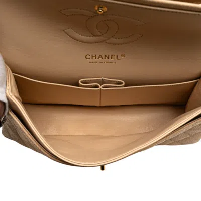 Pre-owned Chanel Matelasse Beige Grained Calfskin Shoulder Bag () In Sand
