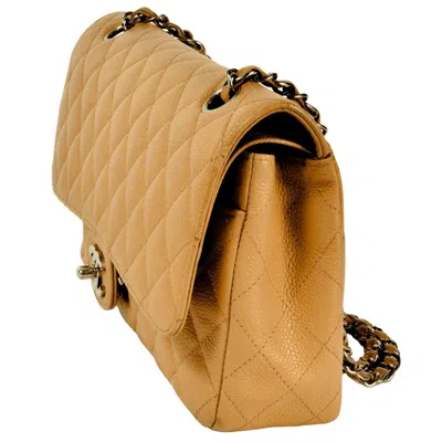 Pre-owned Chanel Matelasse Beige Grained Calfskin Shoulder Bag () In Sand
