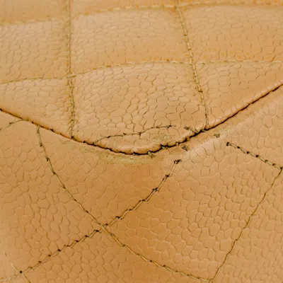 Pre-owned Chanel Matelasse Beige Grained Calfskin Shoulder Bag () In Sand
