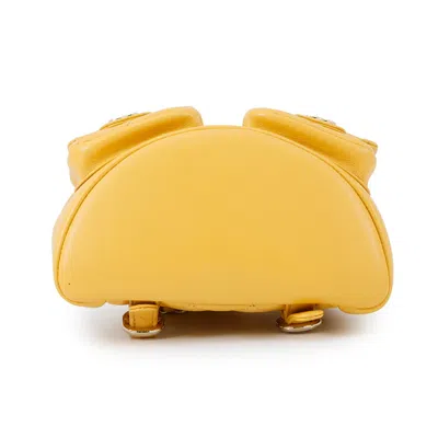 Pre-owned Chanel Matelasse Champagne Gold Yellow Leather Backpack ()