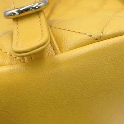 Pre-owned Chanel Matelasse Champagne Gold Yellow Leather Backpack ()