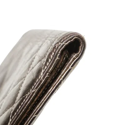 Pre-owned Chanel Matelasse Metallic Gold Leather Long Wallet (bi-fold) ()