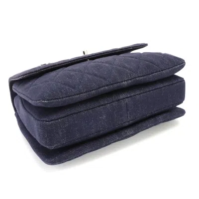 Pre-owned Chanel Navy Denim Leather Handbag Shoulder Bag () In Blue