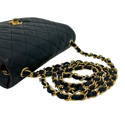 Pre-owned Chanel Navy Leather Pochette Shoulder Bag () In Blue