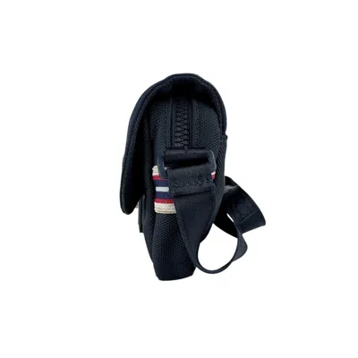 Pre-owned Chanel Navy Off-white Nylon Canvas Shoulder Bag ()