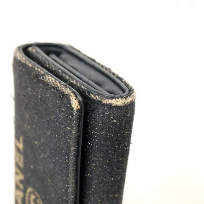 Pre-owned Chanel Navy Long Wallet (bi-fold) () In Blue