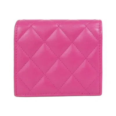 Pre-owned Chanel Pink Leather Wallet (bi-fold) ()
