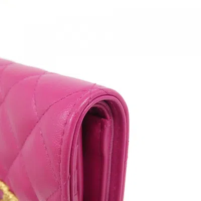 Pre-owned Chanel Pink Leather Wallet (bi-fold) ()