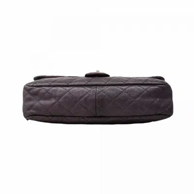 Pre-owned Chanel Purple Grained Calfskin Shoulder Bag ()
