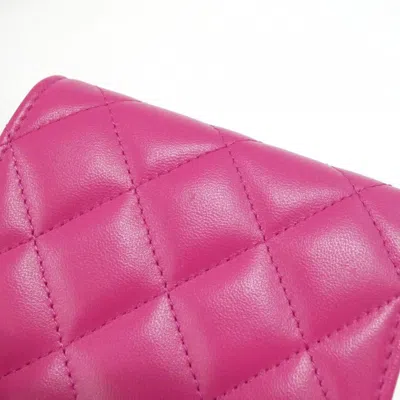 Pre-owned Chanel Pink Leather Wallet (bi-fold) ()
