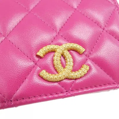 Pre-owned Chanel Pink Leather Wallet (bi-fold) ()