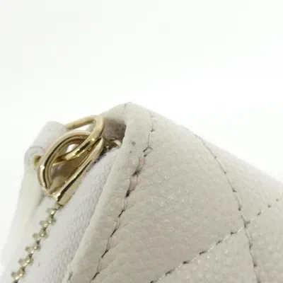 Pre-owned Chanel Pink White Grained Calfskin Long Wallet (bi-fold) () In Multi