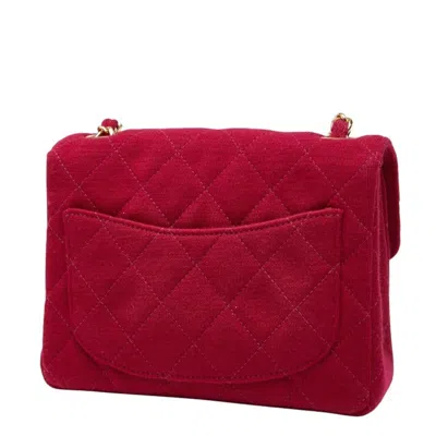 Pre-owned Chanel Red Color Cotton Shoulder Bag ()