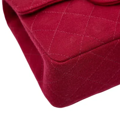 Pre-owned Chanel Red Color Cotton Shoulder Bag ()